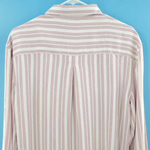 JACHS Girlfriend pink and white stripe button down top - Picture 15 of 16
